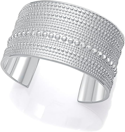 Viceroy Brazalete Fashion Mujer 14316P01000 – Acero Chapado en Plata, Diseño Rígido de Bolas, Colección Laura Escanes