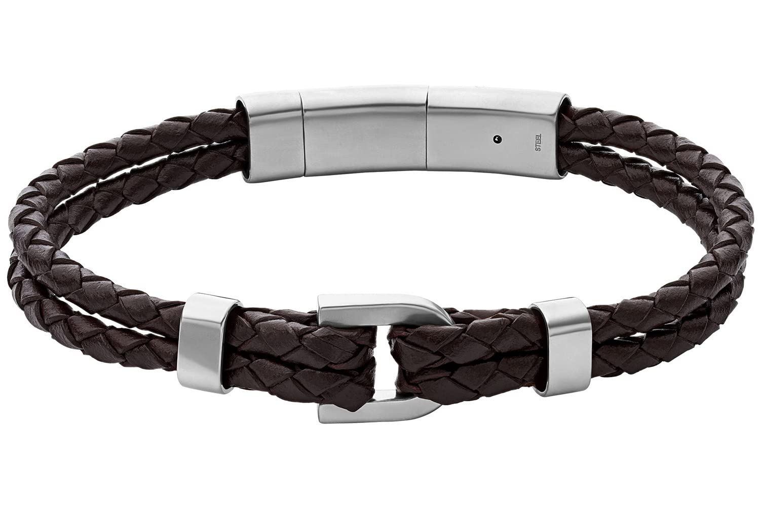 Fossil Heritage Pulsera de cuero o acero para hombre con cierre de hebilla o desplegable