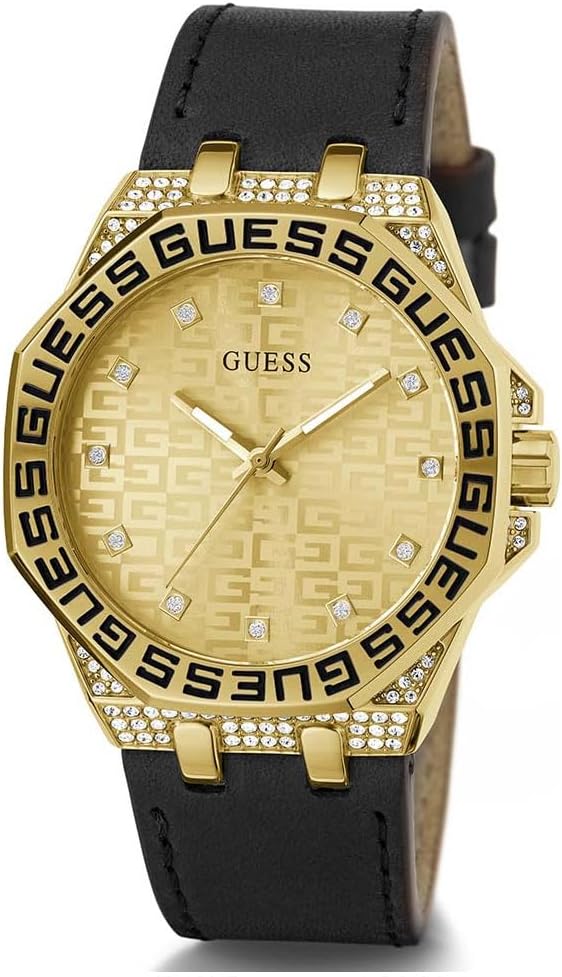 Guess Ladies 38mm Watch - Brown Strap Rose Gold Dial Rose Gold Tone Case