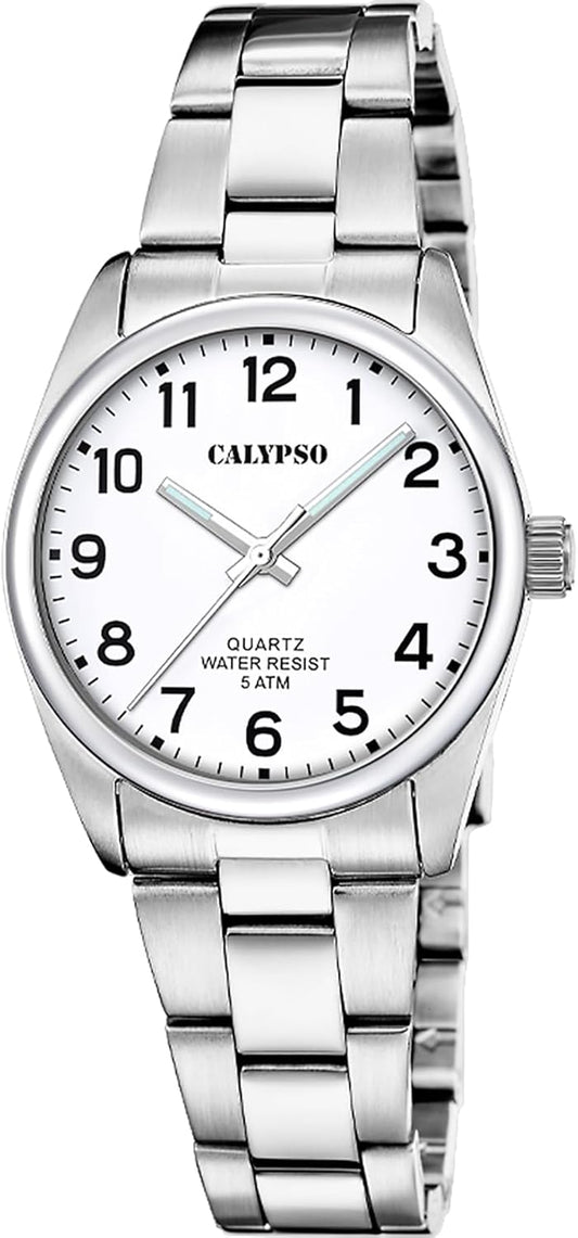 CALYPSO Reloj Mujer K5863/1 Basic Caja de Acero Inoxidable 316l Plateado