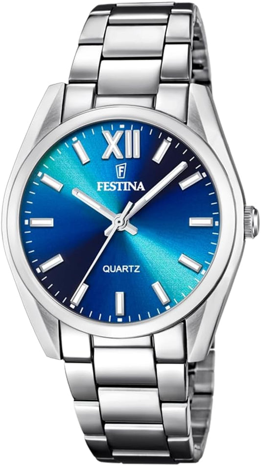 Festina Reloj Mujer F20622 Boyfriend Caja de Acero Inoxidable 316l Plateado Correa de Acero Inoxidable 316l Plateado