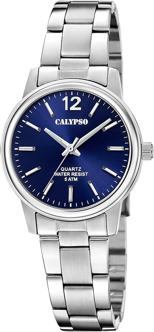 CALYPSO Reloj Mujer K5865/3 Basic Caja de Acero Inoxidable 316l Plateado