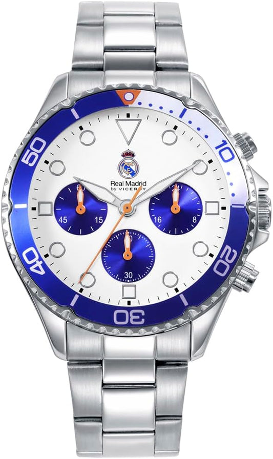 Viceroy Reloj Cronógrafo de Hombre Oficial del Real Madrid Ref. 41161-07 – Estilo Deportivo con Caja de Acero y Brazalete de Acero