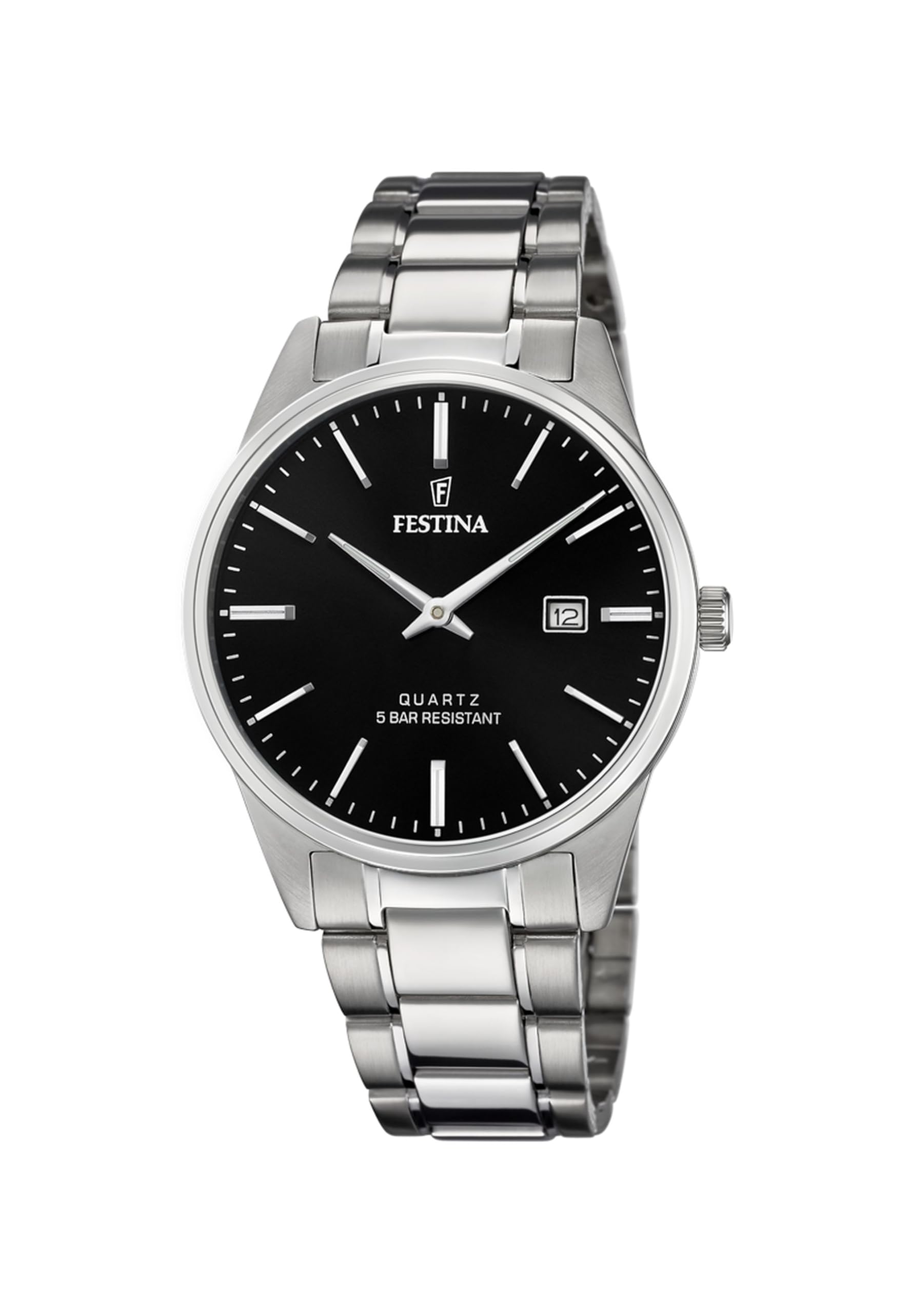 Festina Reloj Hombre Acero Clasico Caja de Acero Inoxidable Correa de Acero Inoxidable Plateado