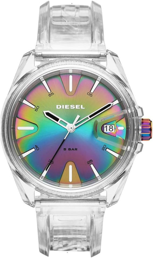 Diesel Reloj ms9 en Poliuretano Transparente con Tres Manos DZ1926