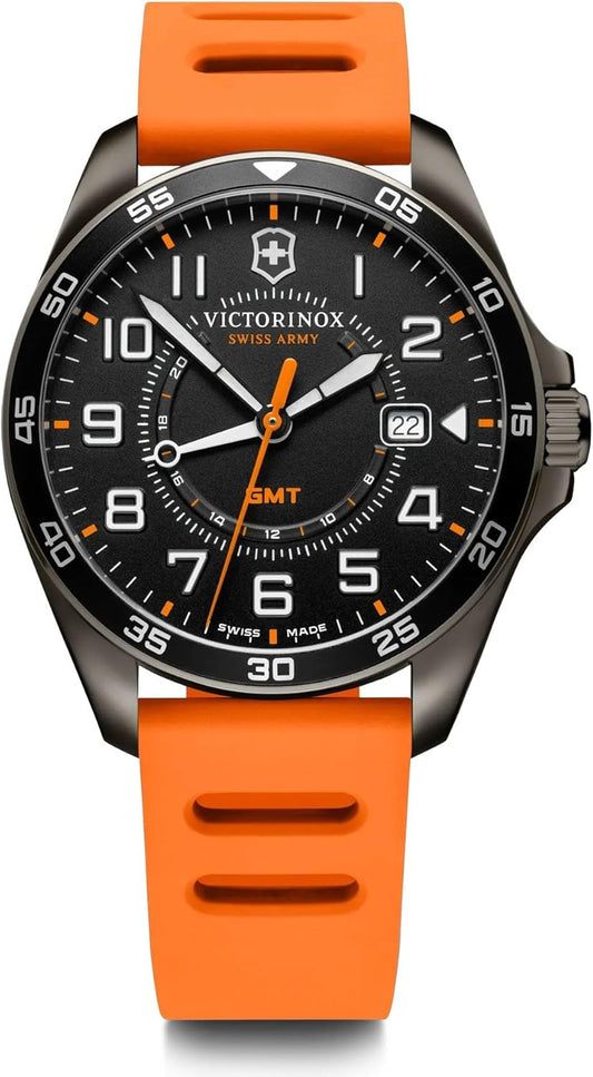 Victorinox FieldForce GMT Ø 42 mm Reloj de Pulsera de Hombre, Swiss Made, Cuarzo analógico, Sumergible hasta 100 m