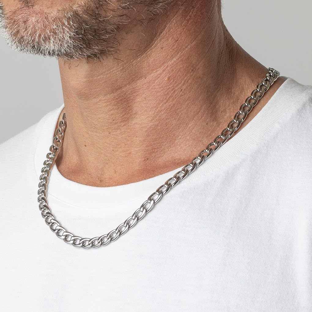 LOTUS STYLE Collar modelo LS1938-1/1 de la colección Men In Black en acero para caballero
