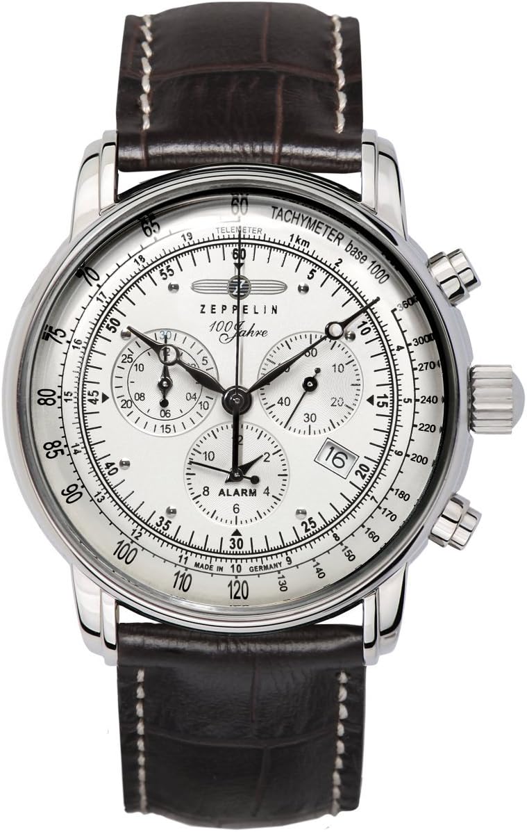 Zeppelin Men's Watch 7680-1, White / Brown, Modern