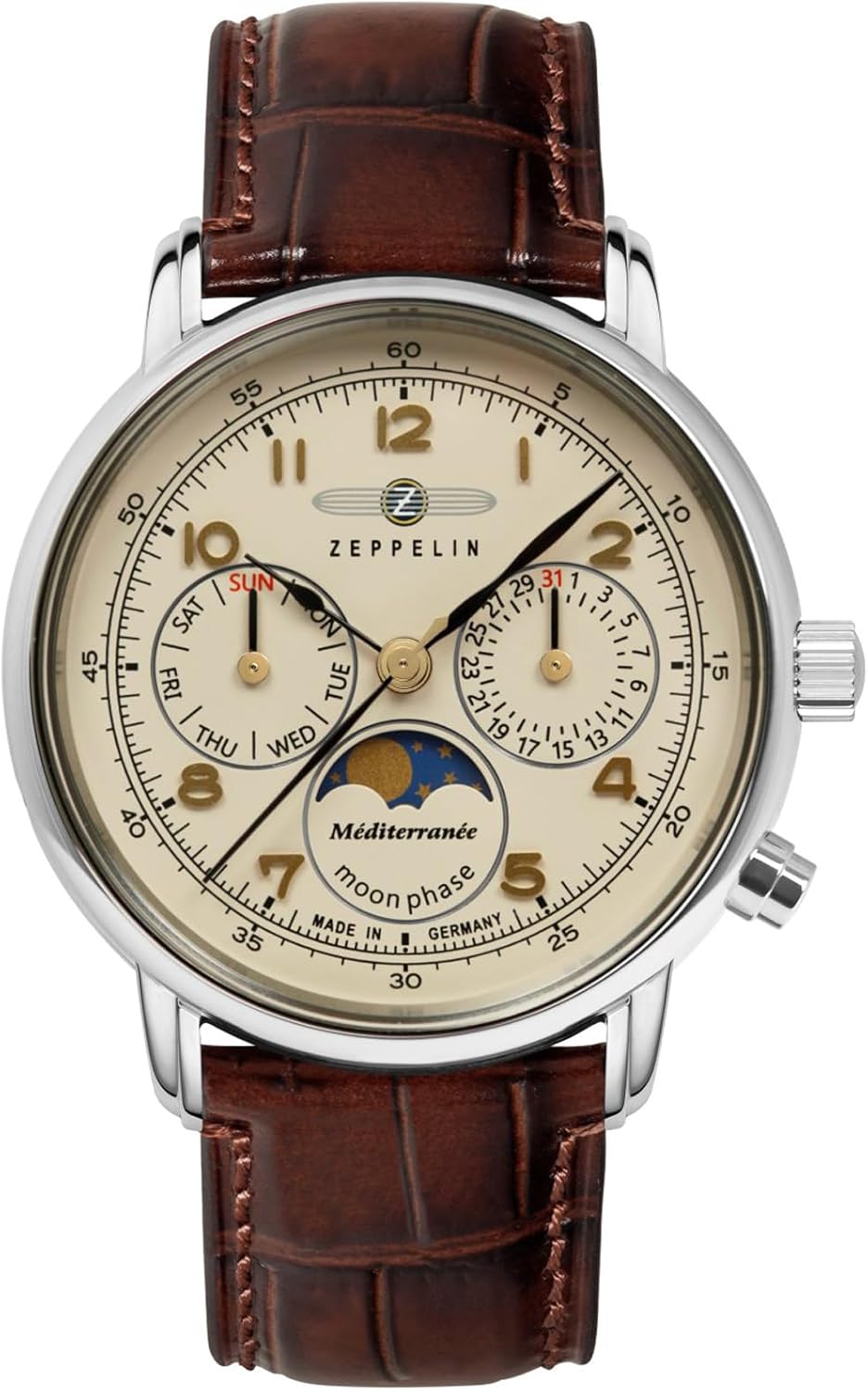 Zeppelin Men's Watch 9636-5, metallic silver, Classic