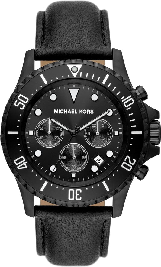 Michael Kors Everest Reloj para Hombre, Movimiento cronógrafo con Correa de Acero o Piel