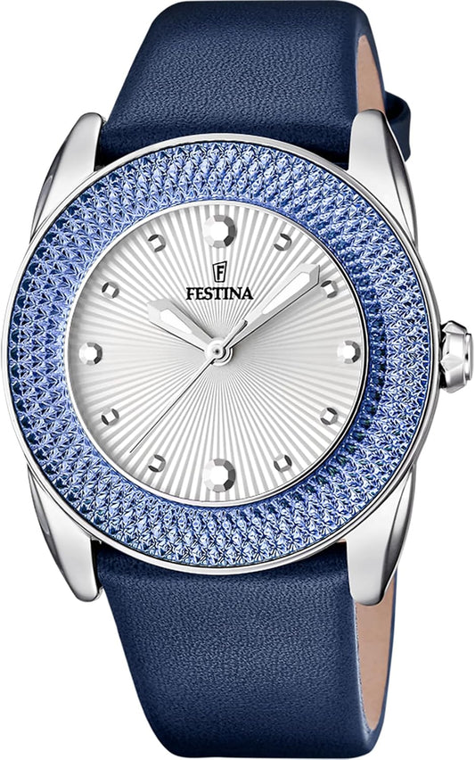 Festina Reloj Mujer F16591/8 Special Prices Caja de Acero Inoxidable 316l Plateado Correa de Caucho