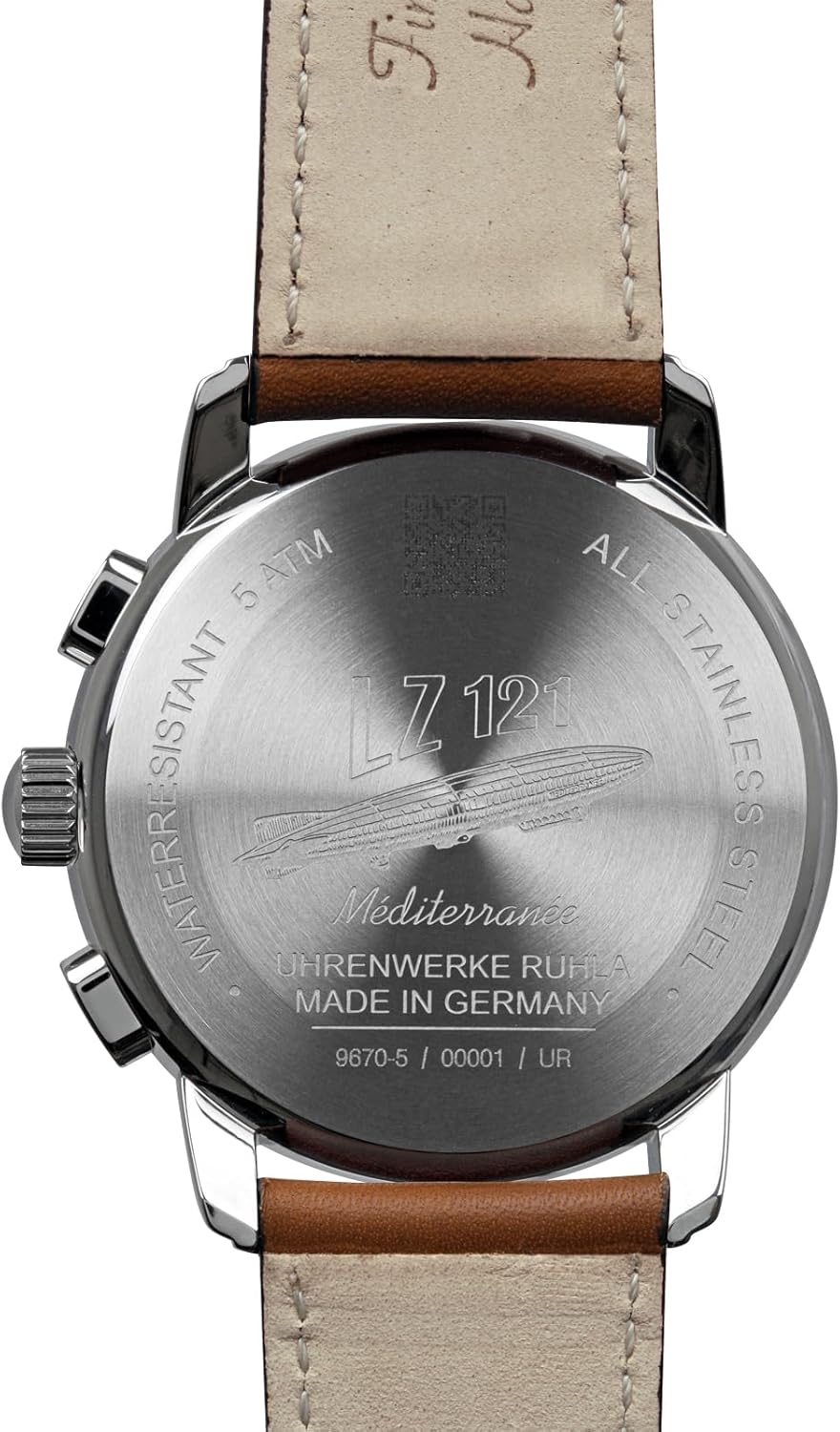 Zeppelin - Men's watch, 100 years old, chronograph with leather strap