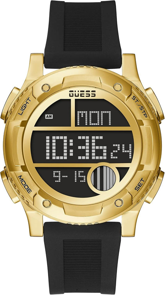 GUESS Reloj digital de silicona de 45 mm