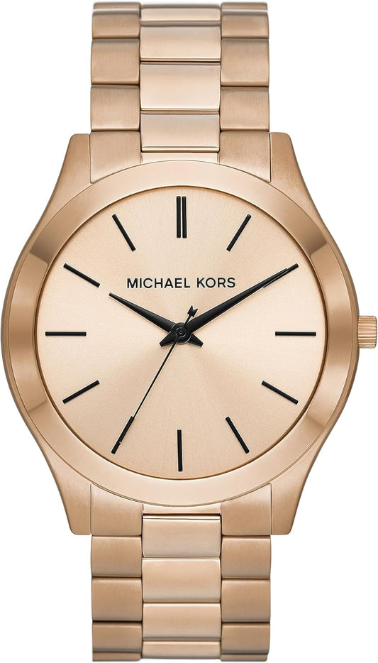 Michael Kors MK9122 - Slim Runway - Reloj de Acero Inoxidable de Tres manecillas en Tono Beige Dorado