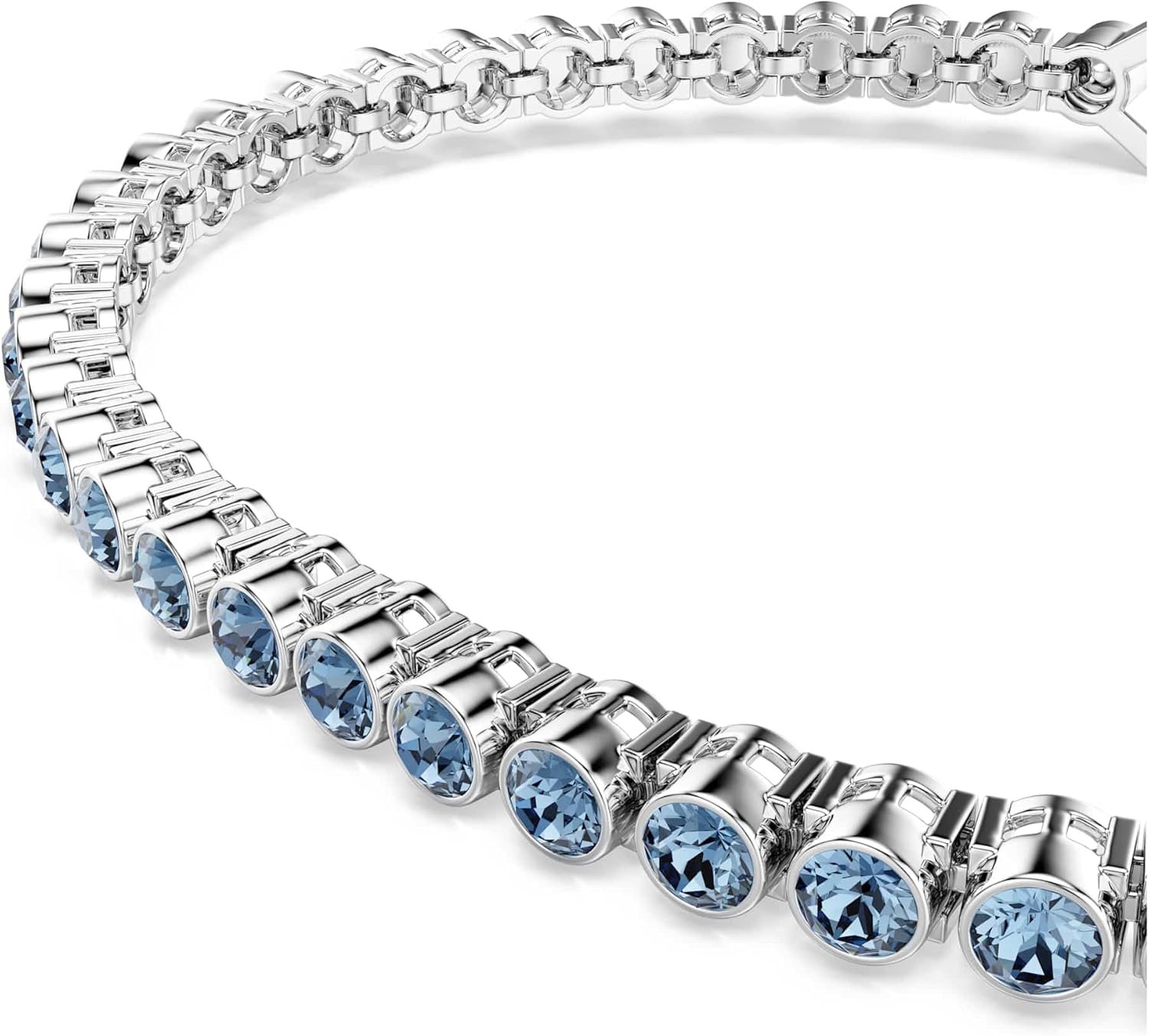 Swarovski Pulsera Tennis Imber Emily, Talla redonda, Azul, Baño de rodio