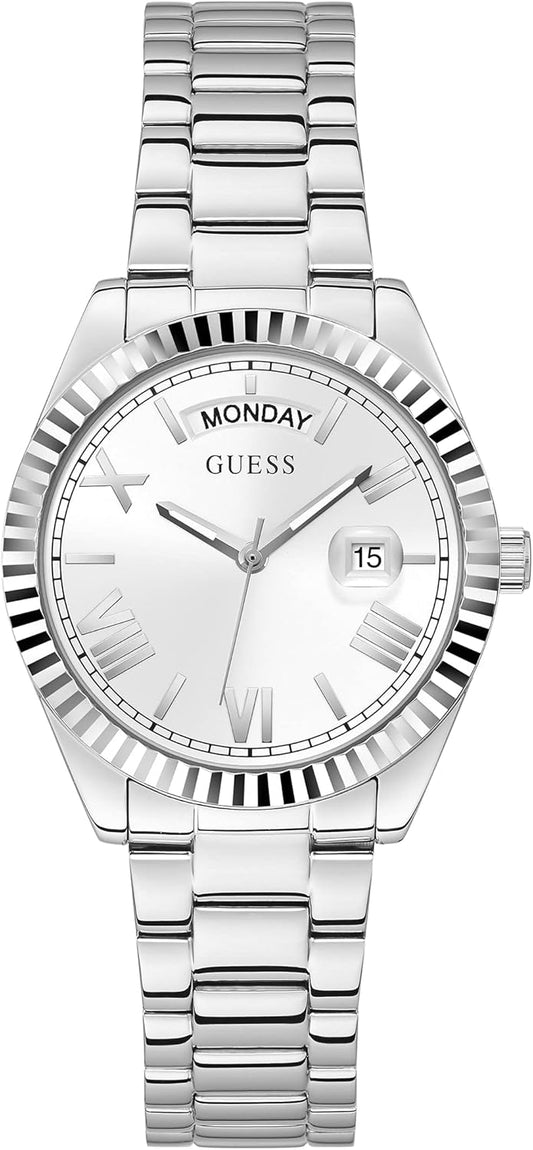 GUESS Reloj de pulsera con borde de moneda