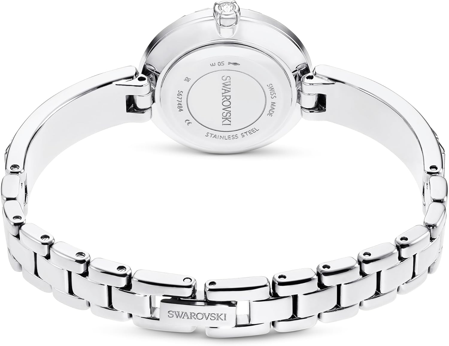 Swarovski Matrix - Reloj de pulsera con pulsera hecho en Suiza, pulsera de vidrio, gris, acabado en tono oro rosa, Gris, Gris, Armband