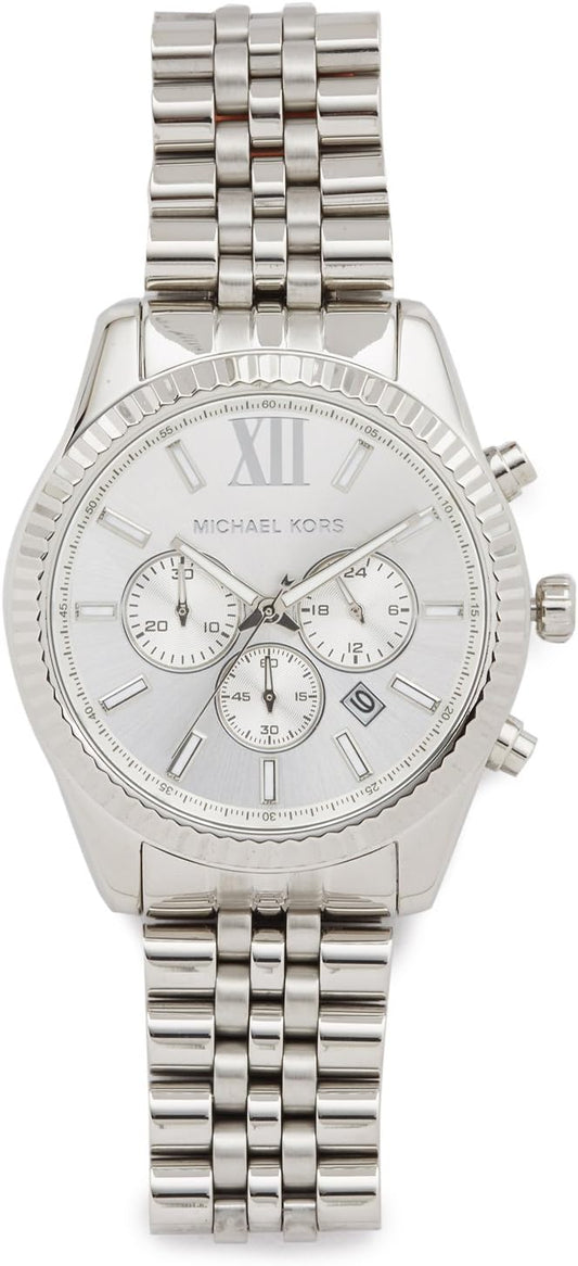 Michael Kors Lexington plateada de los hombres del reloj