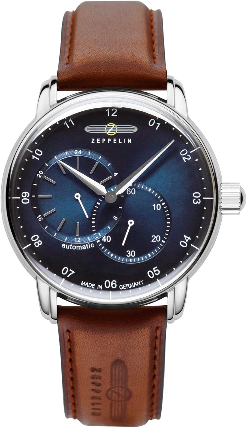 Zeppelin New Captain's Line Series Automatic 24 Hour Display 8662 Men's Watch with Leather Strap