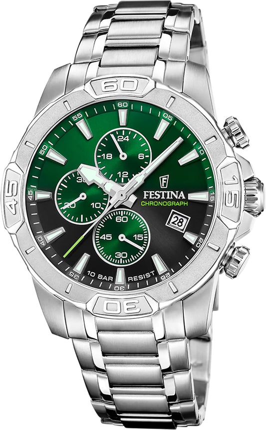 Reloj FESTINA para Hombre F20704/5 Timeless Chronograph Caja de Acero Inoxidable 316l Plateado Correa de Acero Inoxidable 316l Plateado