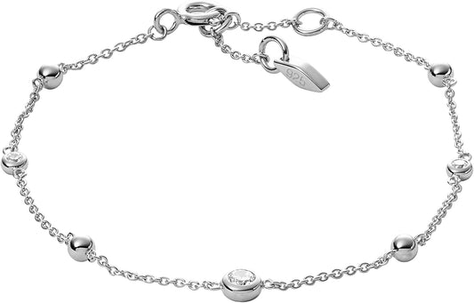 Estuche Elliott con pulsera de plata de ley con brillantes