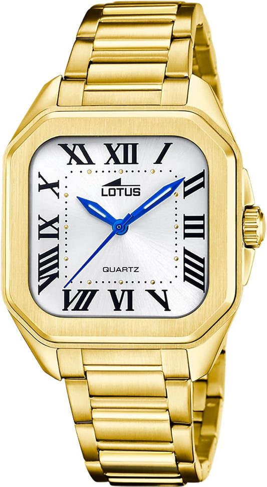 Lotus Reloj Mujer 18970/1 Square Series Caja de Acero Inoxidable 316l Dorado Correa de Acero Inoxidable 316l Dorado