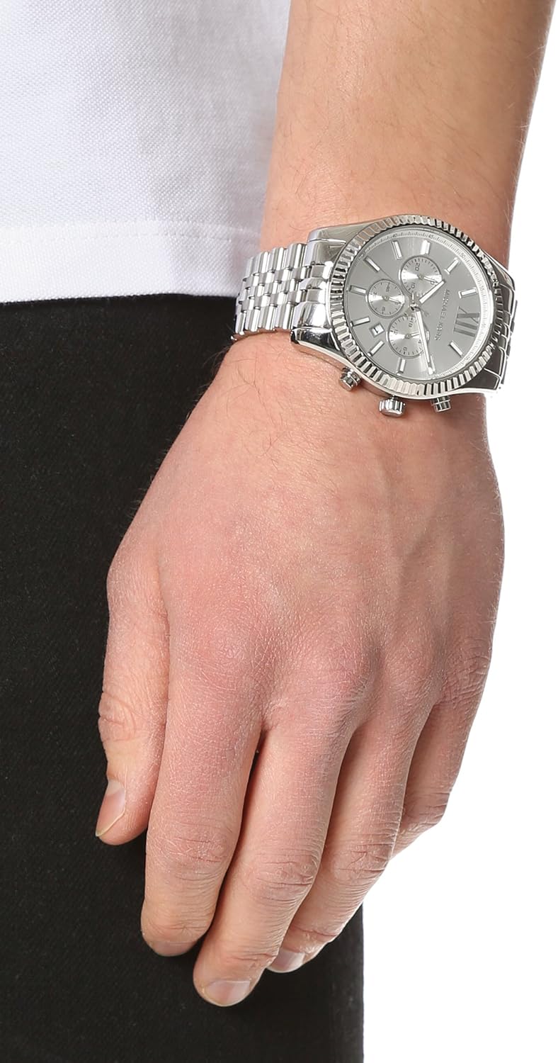 Michael Kors Lexington plateada de los hombres del reloj