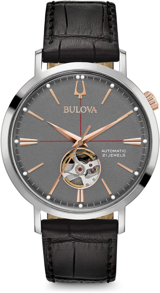 Bulova Reloj Analógico con Correa en Cuero 98A187