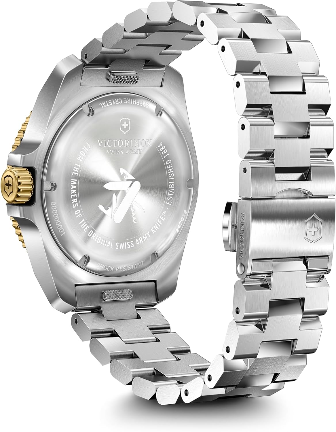 Victorinox Journey 1884 Ø 43 mm Reloj de Pulsera de Hombre, Swiss Made, Cuarzo analógico, Sumergible hasta 200 m, Pulsera de Acero Inoxidable