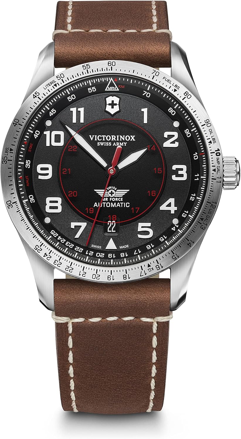 Victorinox Herren-Uhr AirBoss Mechanical, Herren-Armbanduhr, mechanisch, Wasserdicht bis 100 m, Gehäuse-Ø 42 mm, Armband 22 mm