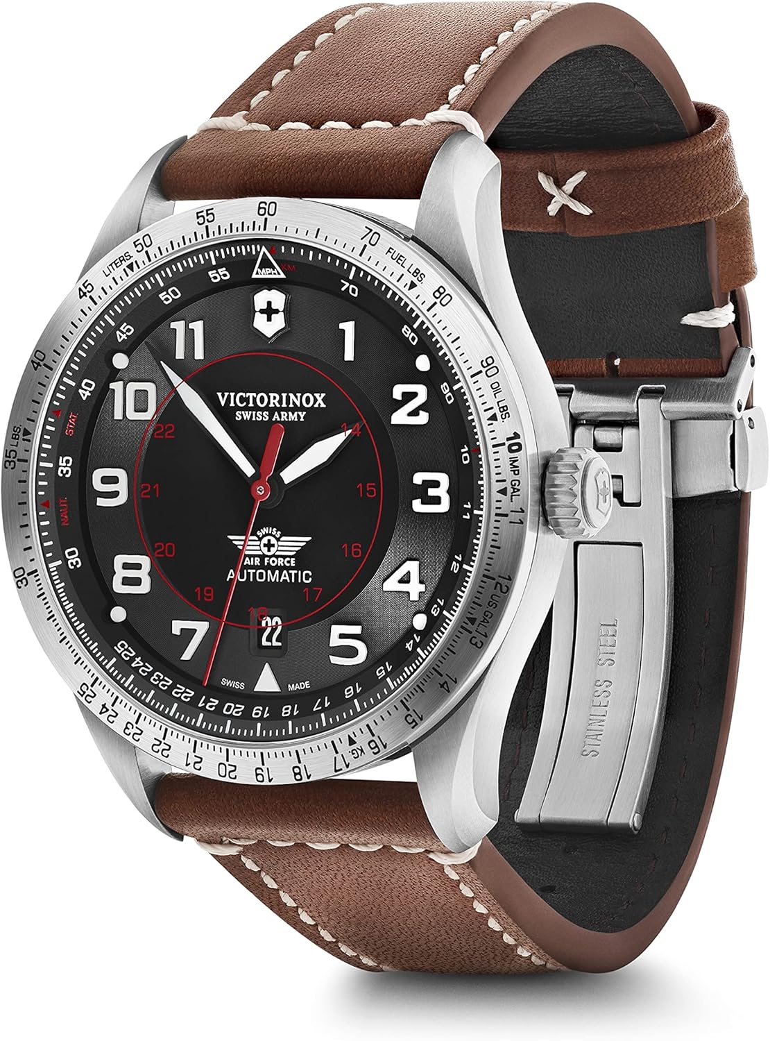 Victorinox Herren-Uhr AirBoss Mechanical, Herren-Armbanduhr, mechanisch, Wasserdicht bis 100 m, Gehäuse-Ø 42 mm, Armband 22 mm