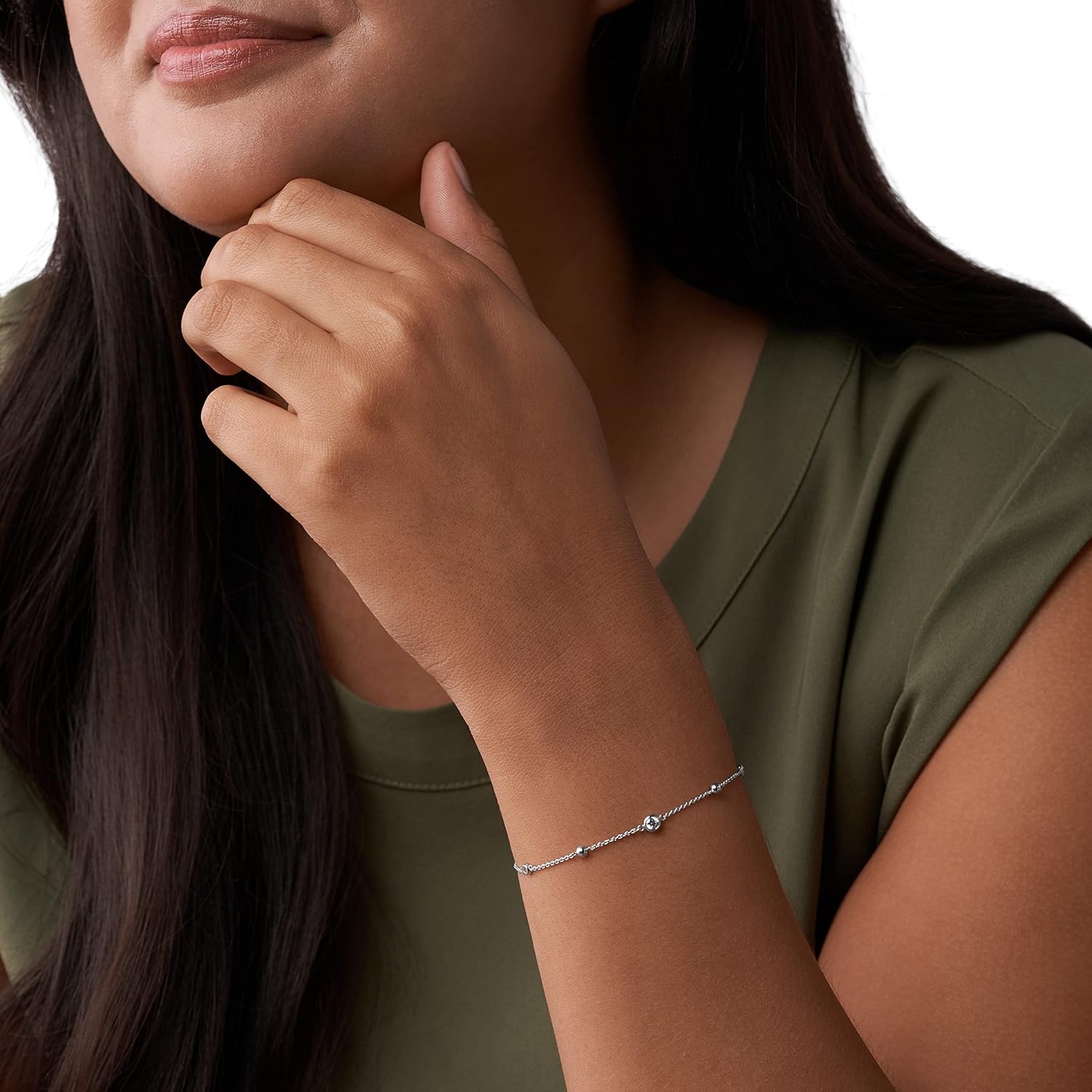 Estuche Elliott con pulsera de plata de ley con brillantes