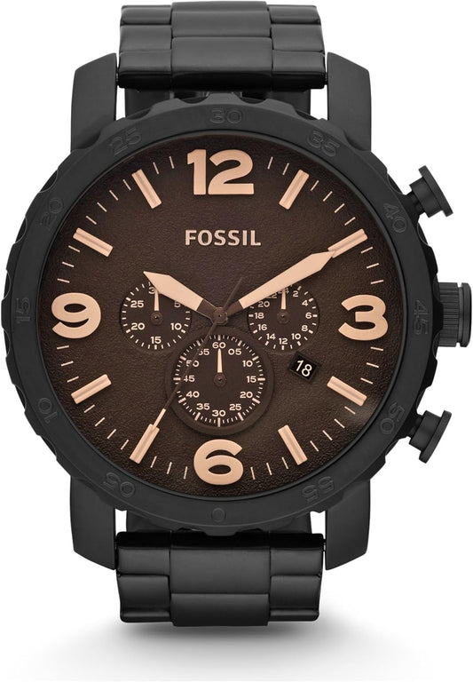 Fossil Cronógrafo, JR1356, marrón oscuro, tamaño