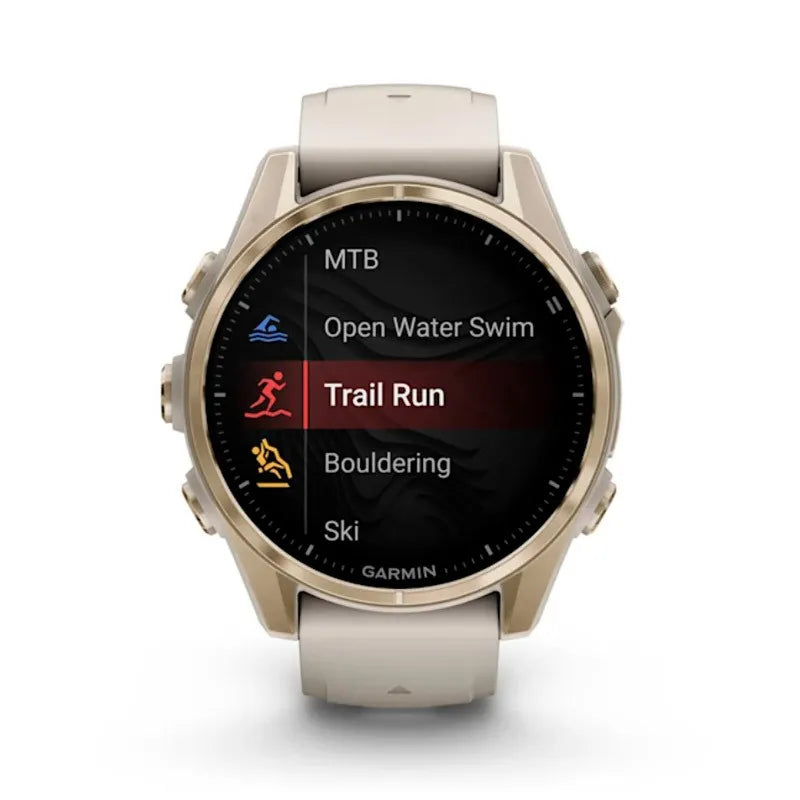 Garmin Reloj para hombre FENIX 8 43mm Zafiro Amoled Dorado con correa de silicona Beige ref: 010-02903-11
