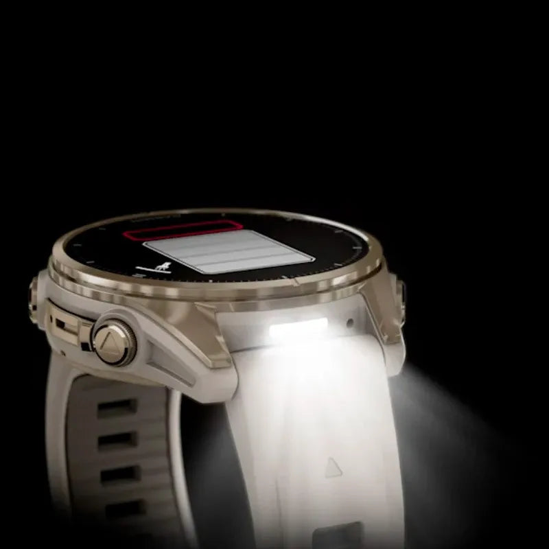 Garmin Reloj para hombre FENIX 8 43mm Zafiro Amoled Dorado con correa de silicona Beige ref: 010-02903-11
