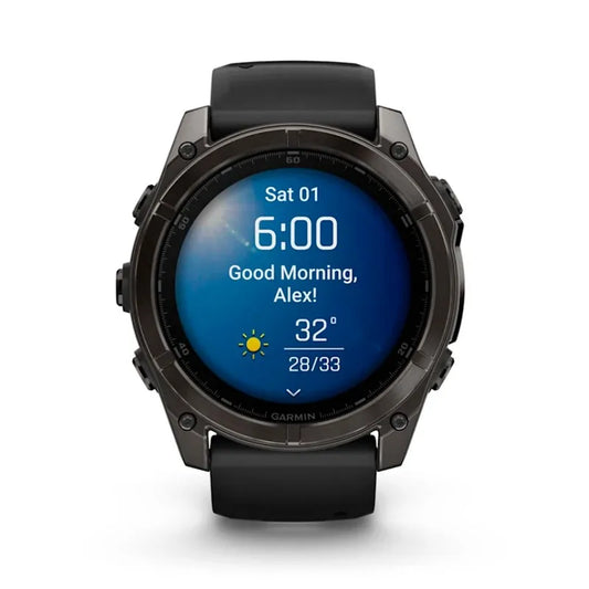 Garmin Reloj para hombre FENIX 8 51mm Zafiro Amoled DLC de color gris carbón con correa de silicona negra ref: 010-02905-21