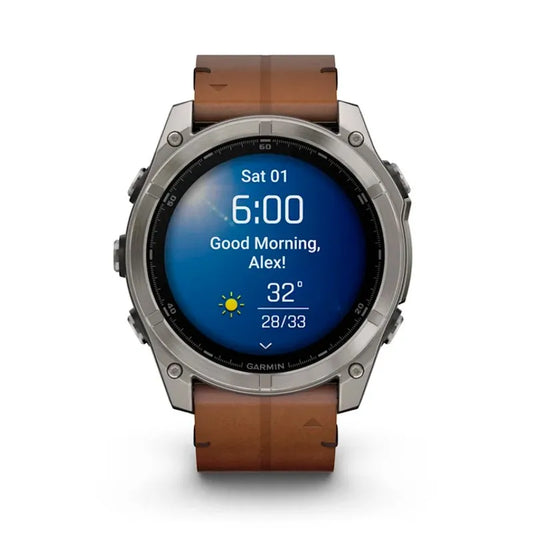 Garmin Reloj para hombre FENIX 8 51mm Premium Amoled Titanio con correa de cuero marrón ref: 010-02905-40 (copia)