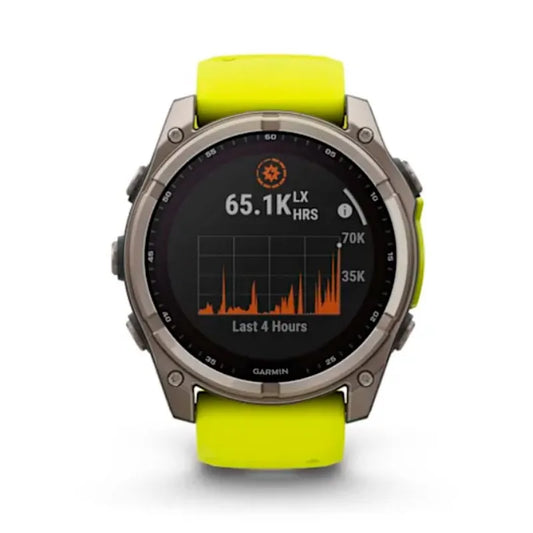 Garmin Reloj para hombre FENIX 8 51mm Zafiro Solar TFT Titanio con correa de silicona amarilla ref: 010-02907-21
